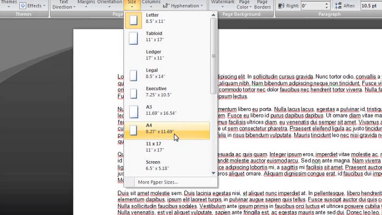 word for mac pdf page size